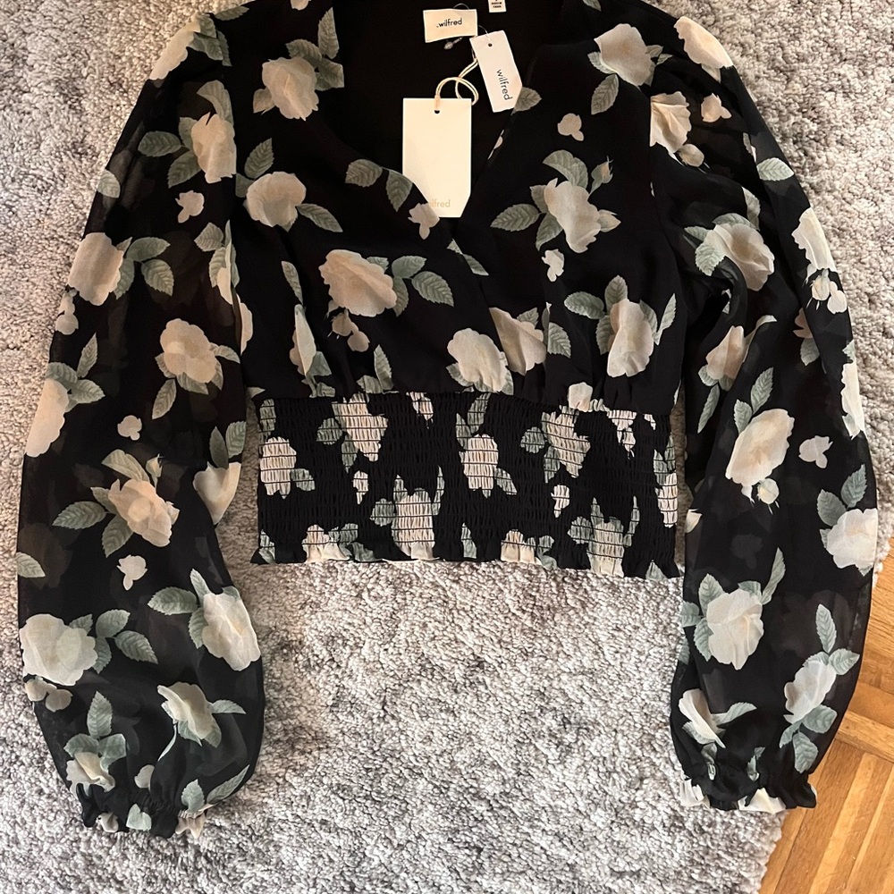 Wilfred Black Floral Blouse